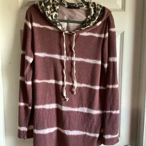 Glitzy Girlz boutique hoodie with leopard size 2x